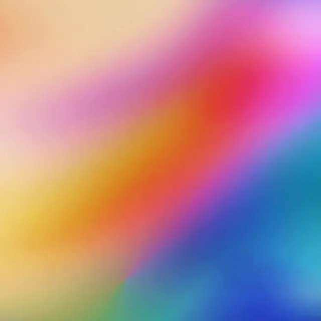 A textured abstract gradient with a distinct, grainy, paper-like finish. Bright bands of yellow, orange, red, and pink sweep diagonally across the frame from the bottom-left toward the top-right. This warmth is balanced by a soft expanse of sky blue in the bottom-right.